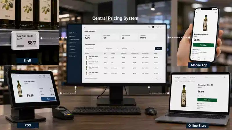 Omnichannel باھاسىنىڭ ئىزچىللىقى: Shelf ، POS ، ئەپ ۋە توردىكى باھالارنى قاند...
